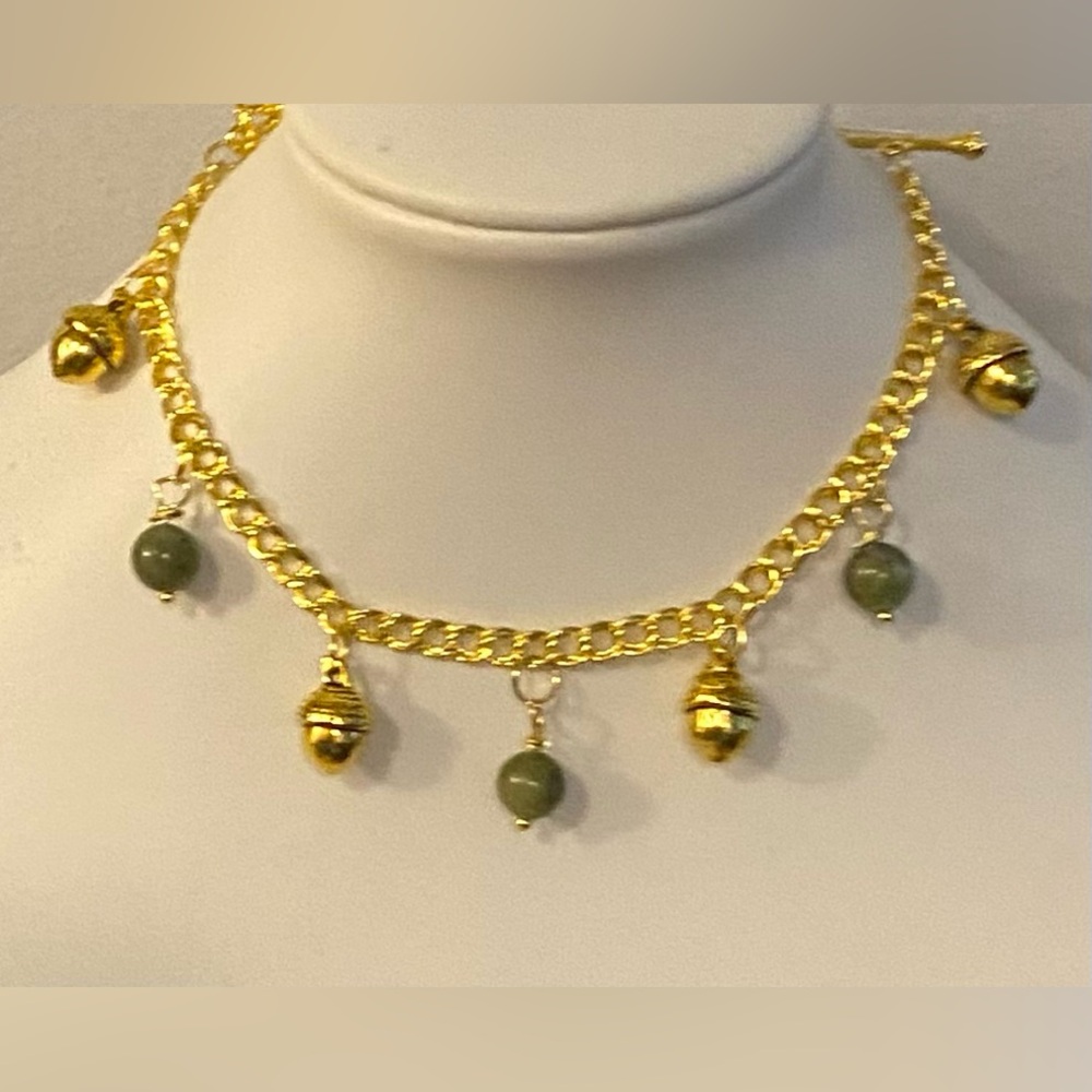 NEW Genuine Jade acorn charm bracelet